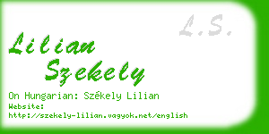 lilian szekely business card