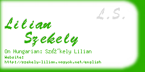 lilian szekely business card